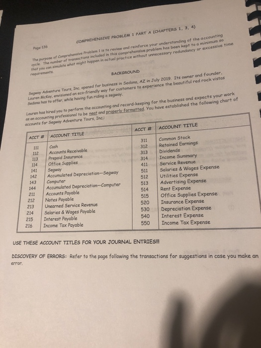the July 2019 transactions listed on the following page (refer to the