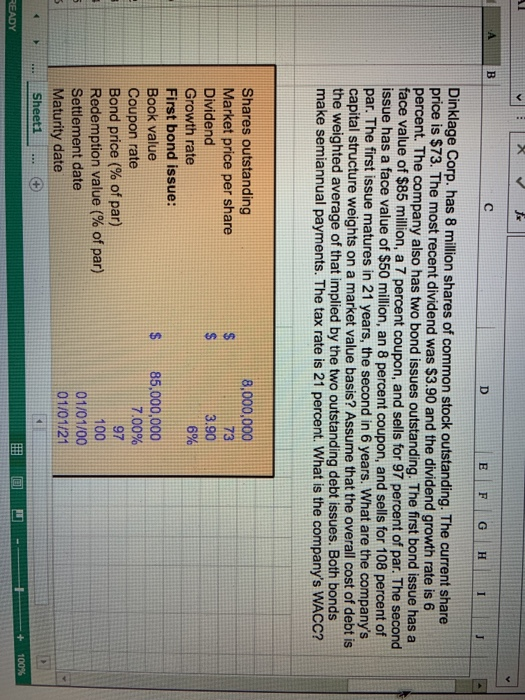  answers in excel formulas please Ja A B D E F