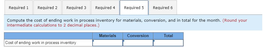 beginning inventory Percentage completion of ending inventory Conversion 30% 40% The cost