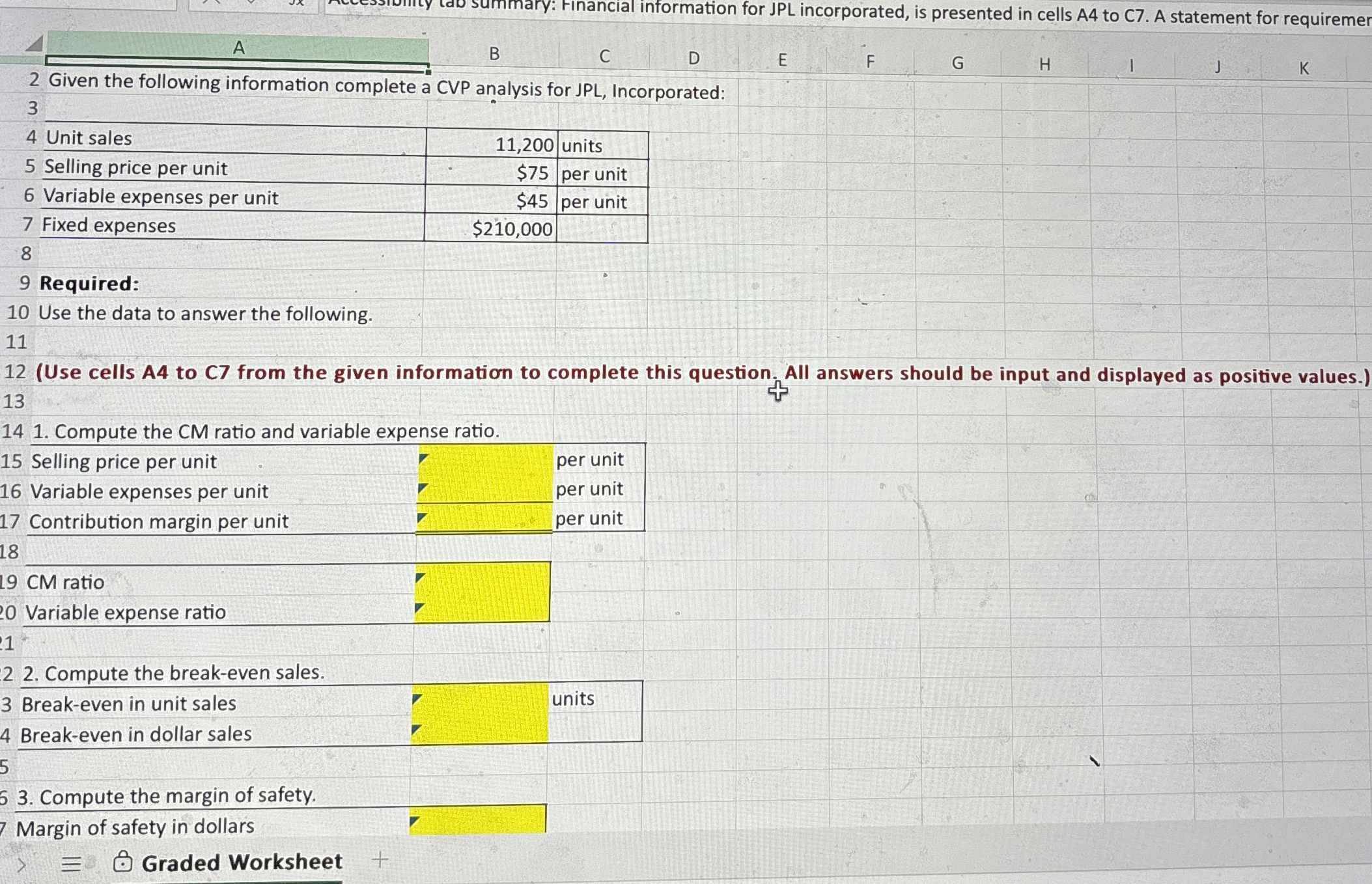  A B C D E F G C7. A statement for