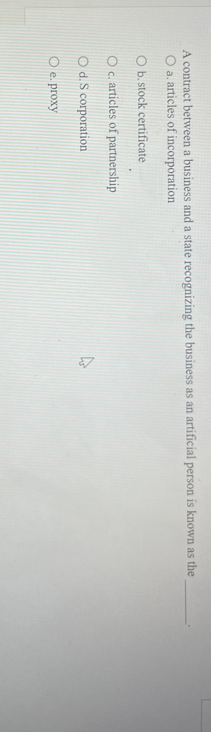  A contract between a business and a state recognizing the business