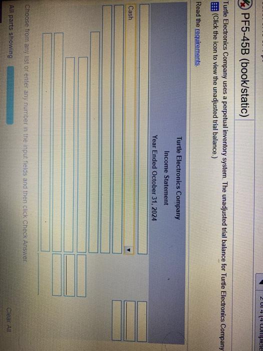  2014 4 Complete PF5-45B (book/static) Turtle Electronics Company uses a perpetual