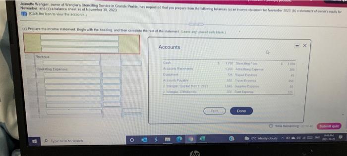 complete the rest of the statement. Leave any unused cells blank) Ravenue