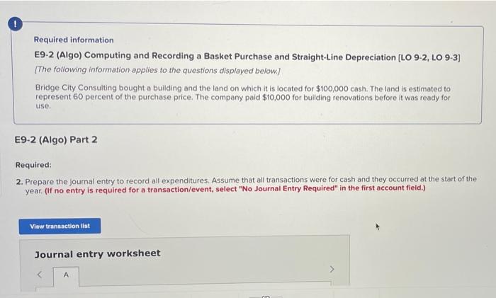 please HELP!!!! Required information E9-2 (Algo) Computing and Recording a Basket Purchase