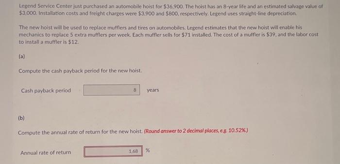 please explain how you got the answer for annual rate of return