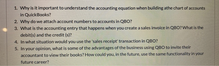  1. Why is it important to understand the accounting equation when