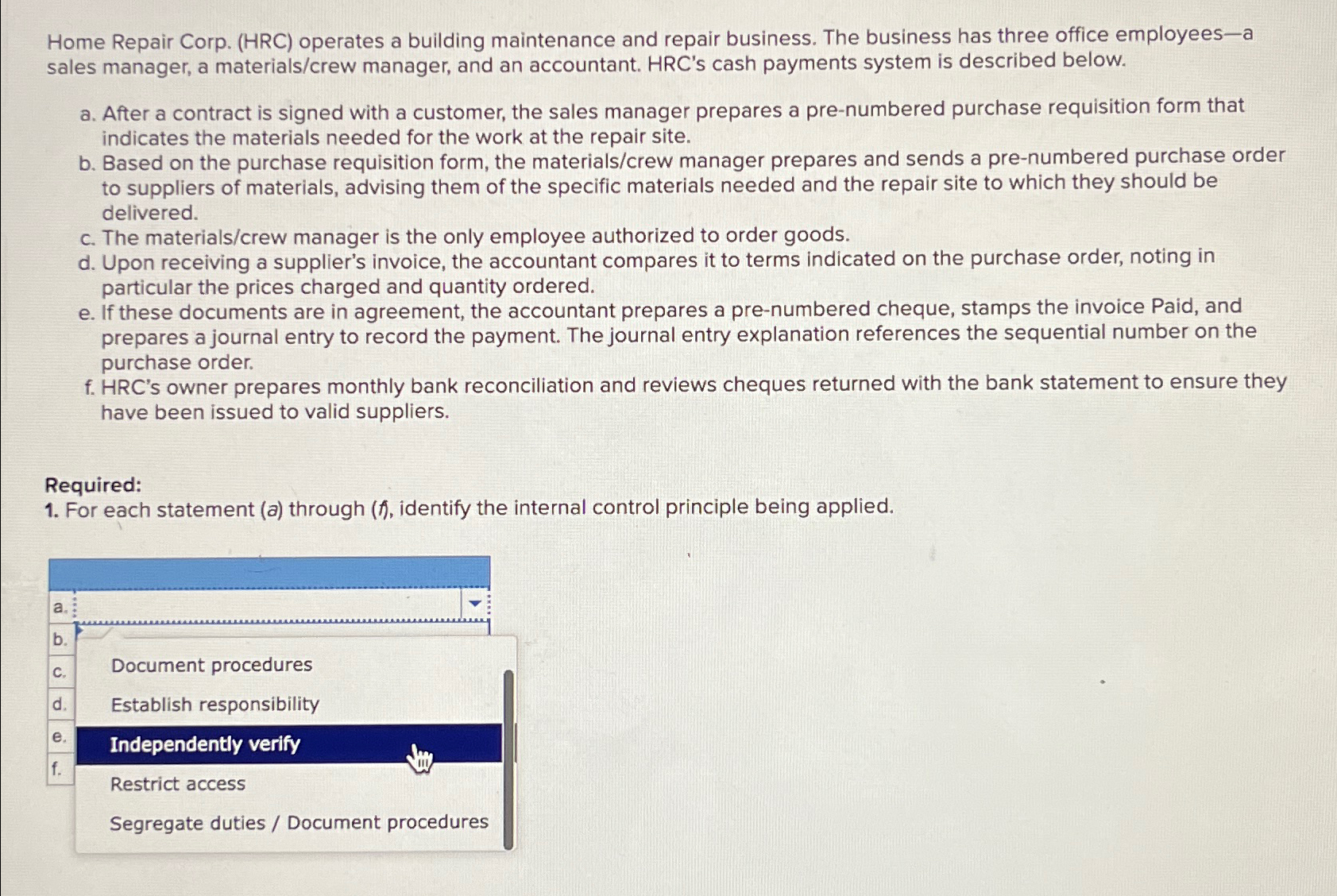  Please answer a, b, c, d,e, f 