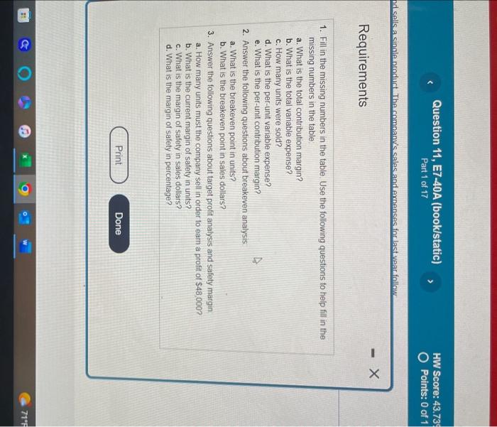 and sells a single product. The company's sales and expenses for last