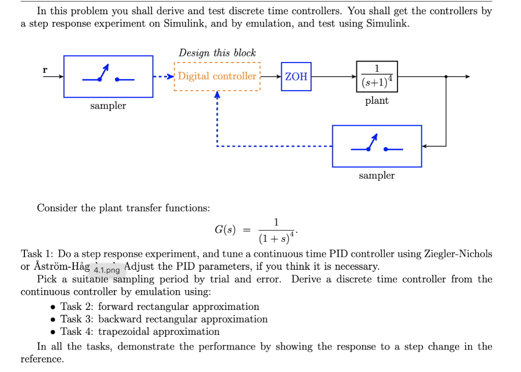In this problem you shall derive and test discrete time controllers.