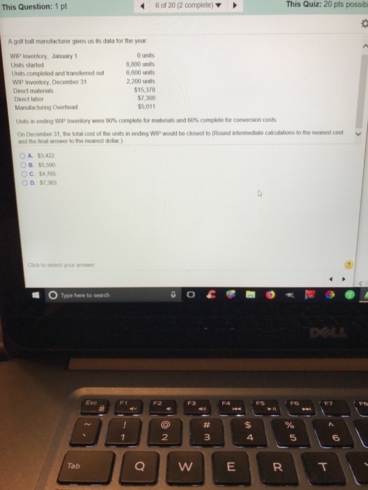  This Question: 1 pt 60120 (2 complete) This Quiz: 20 pts