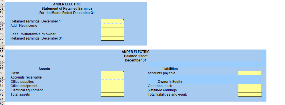 and completed these transactions during December. Dec. Helga Ander transferred $65,000 cash