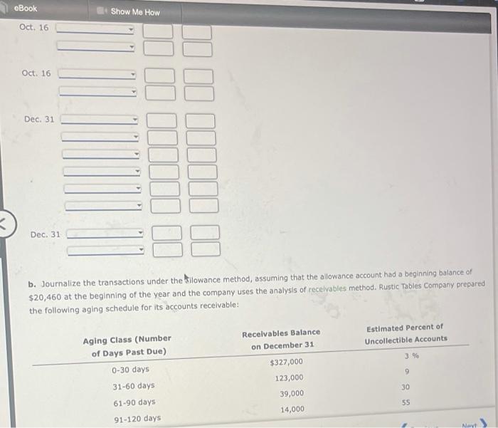 the Direct Write-Off and Allowance Method The following selected transactions were taken