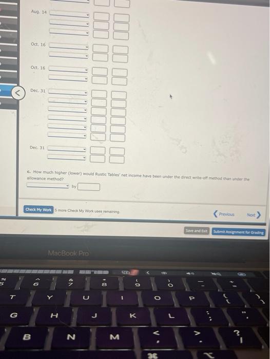 Reinstated the account and red receipt. Dec. 31. Wrote off the following