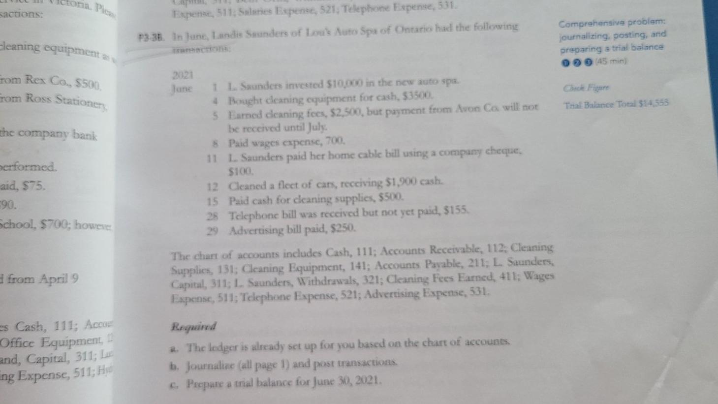 find solution for this problem Ictoria. Ples sactions: Expense, 511: Series Expense,