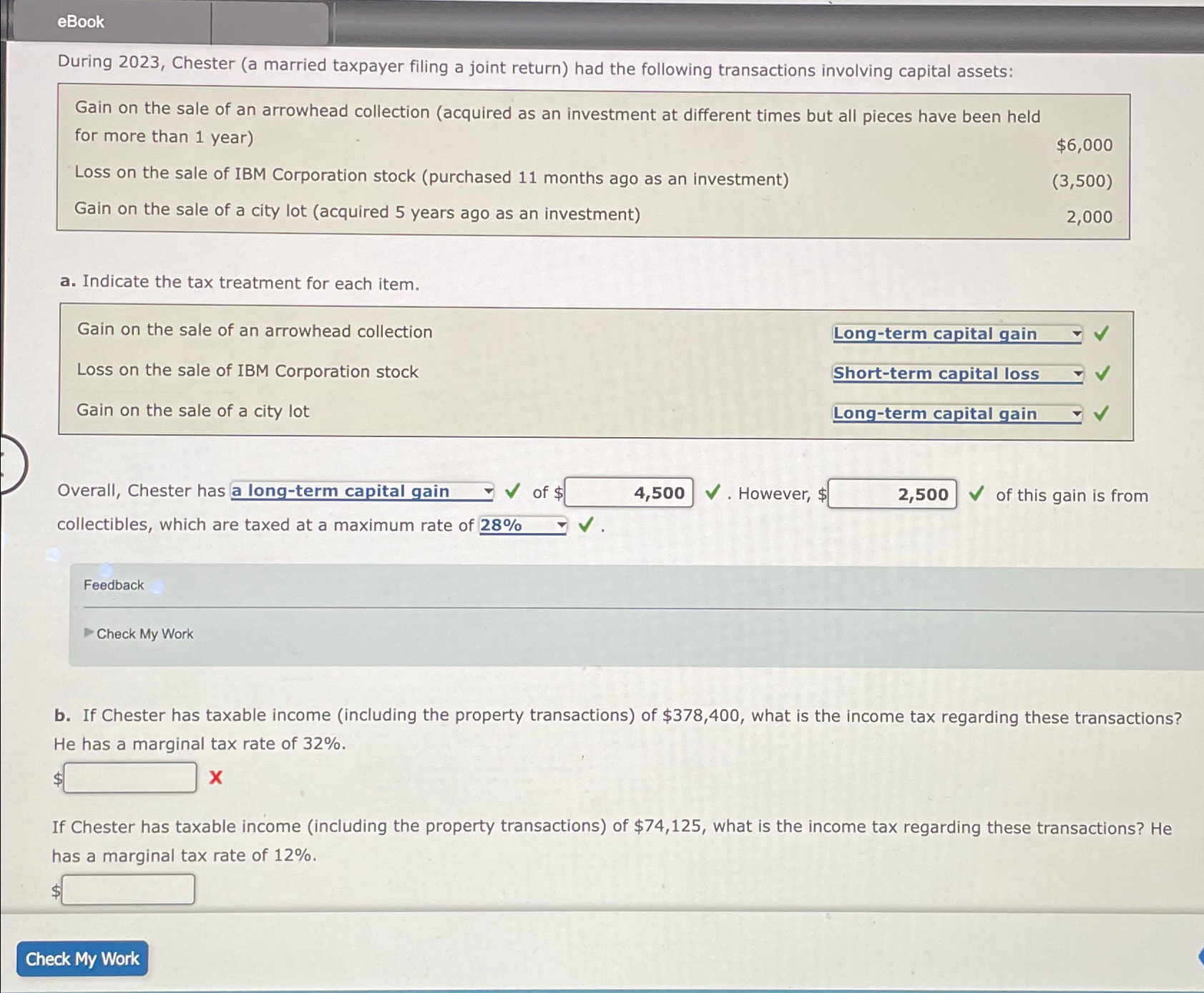  eBook During 2023, Chester (a married taxpayer filing a joint return)