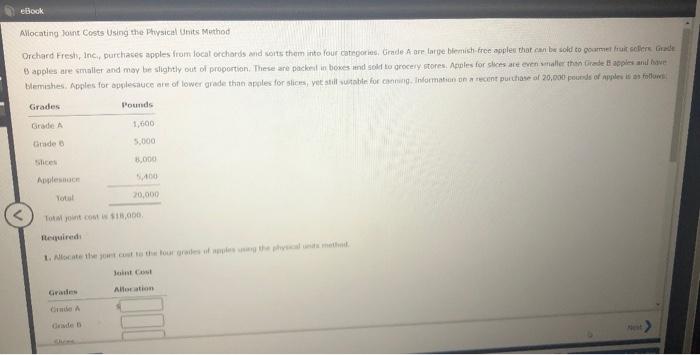  eBook Allocating Joint Costs Using the Physical Units Method Orchard Fresh,