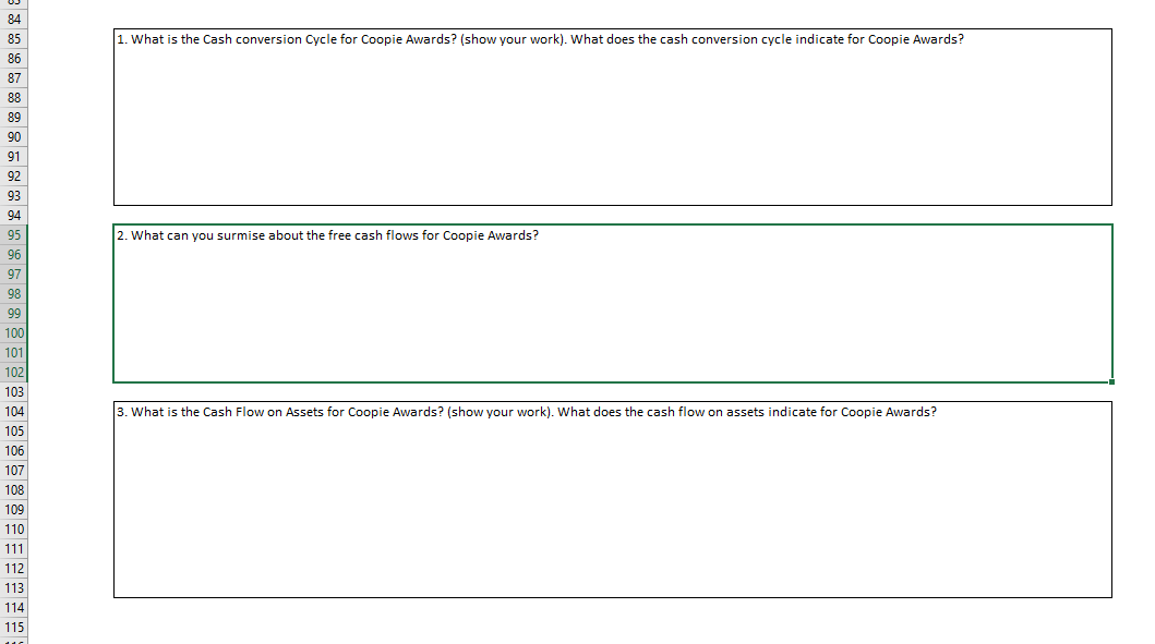 method and a worksheet, prepare the statement of cash flows for Coopie