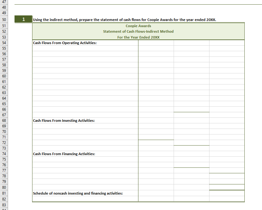 completing the statement of cash flows, answer the following questions on the