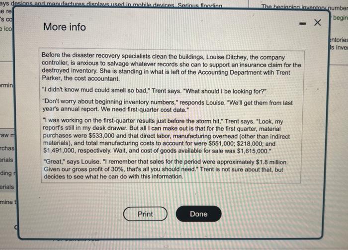 - Finished goods, $213,000 He remembers several schedules he learned in college