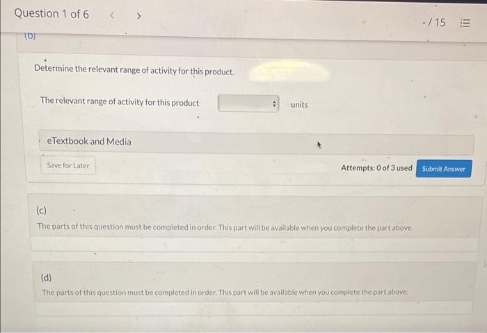 cost of direct materials and rent for a range of output as