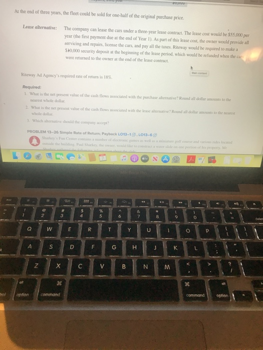 Present Value Analysis of a Lease or Buy Decision LO13-2 The Riteway