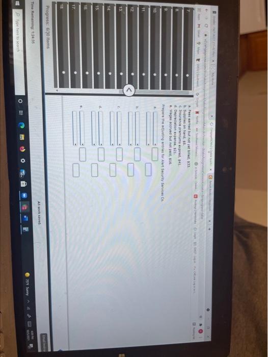 Security Services Co. has been prepared on the following spreadsheet for the