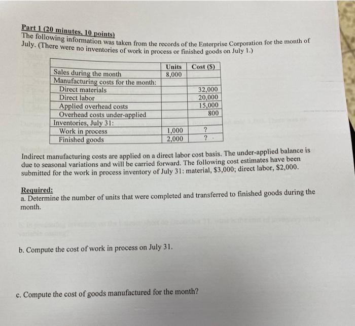  pls solve i dont have much time only 20 min Part