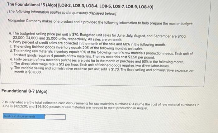 LO8-10) [The following information applies to the questions displayed below.) Morganton Company