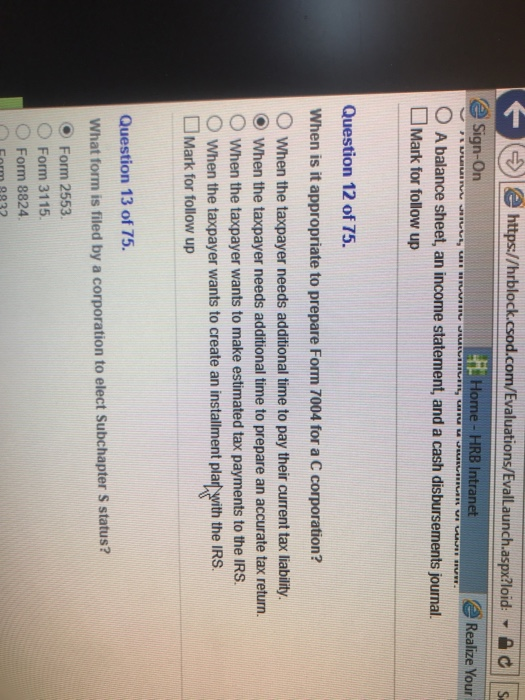  4) e https://hrblock.csod.com/Evaluations Evallaunch.aspx?loid. S e Sign-On 9 Home- HRB Intranet