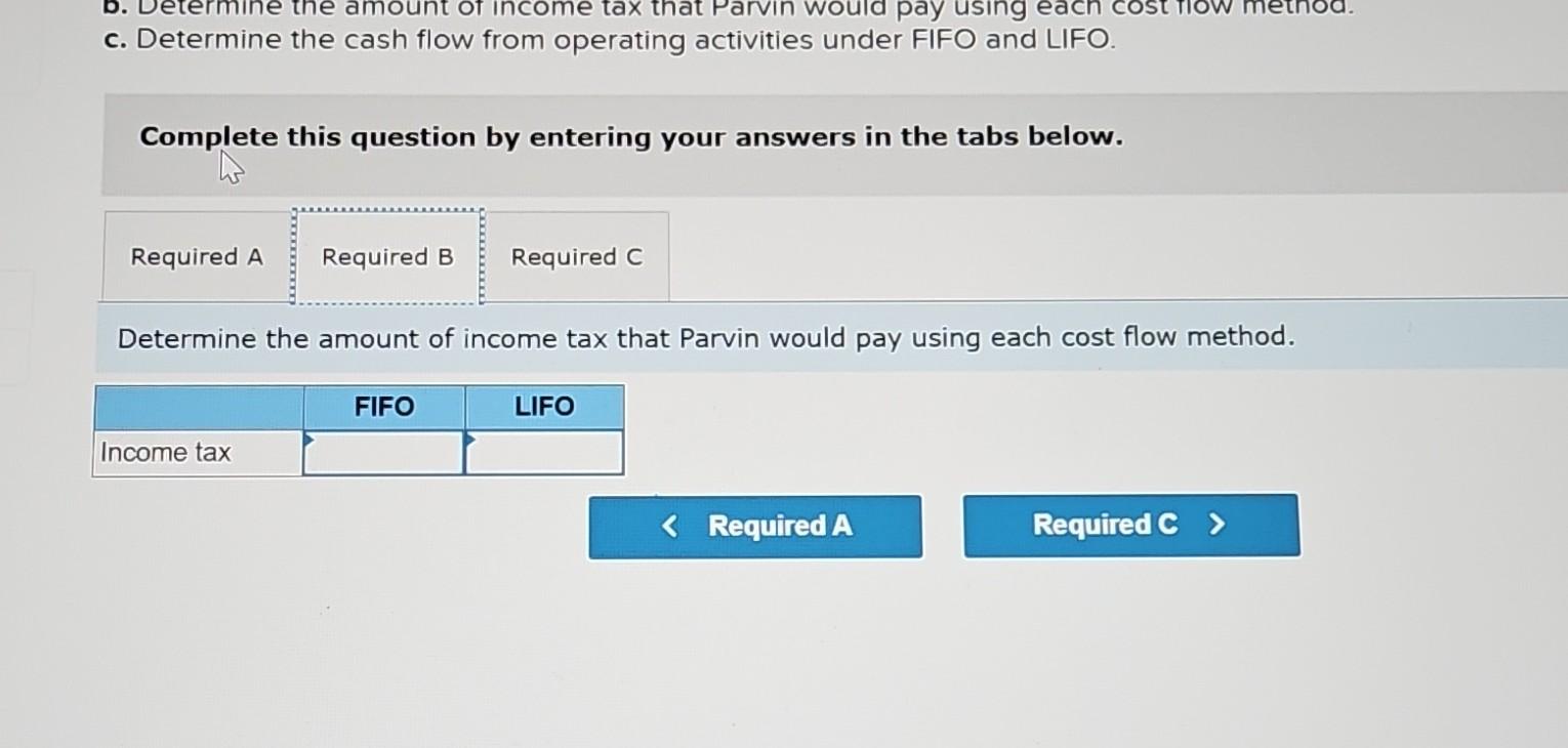 affect financial statements The following information pertains to the inventory of Parvin