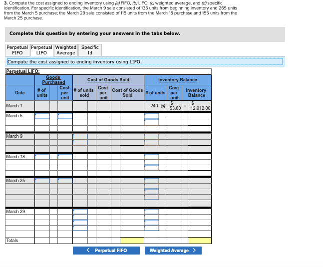 for March Units sold at Retail Date Activities Mar. 1 Beginning inventory