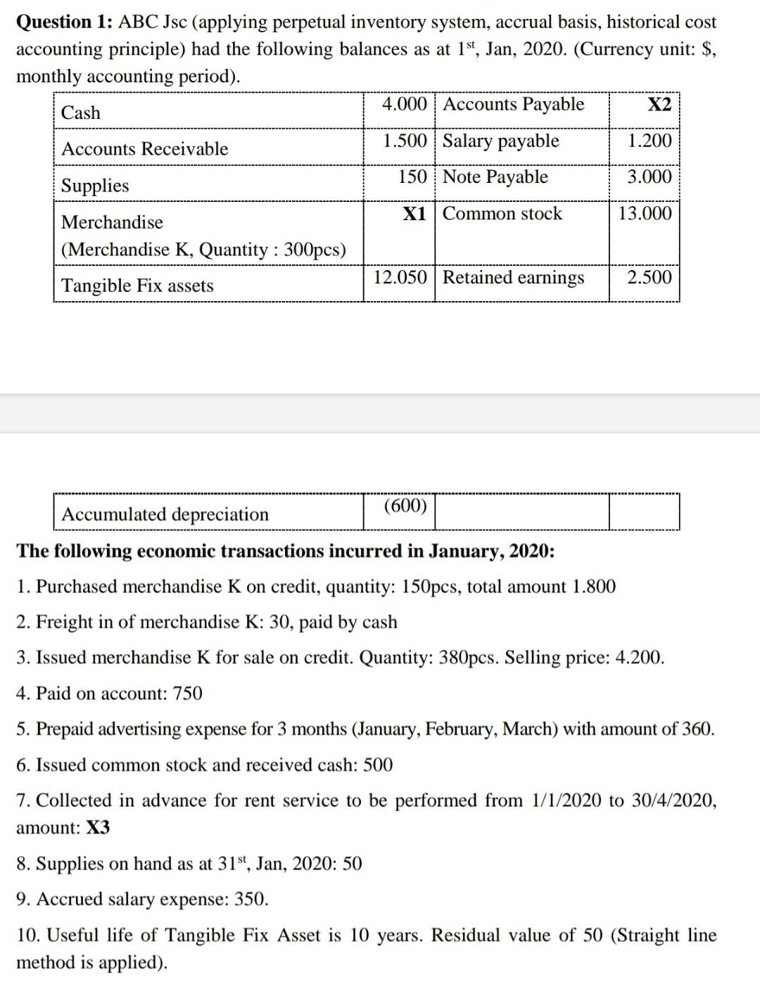 with ABC Company in Question 1 above. Give at least 10 economic