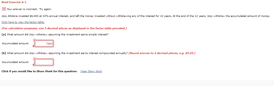  Brief Exercise A-1 x Your answer is incorrect. Try again. Jozy