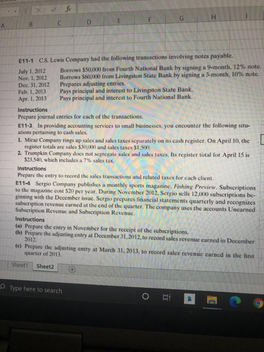  H E D B A E11-1 CS Lewis Company had the