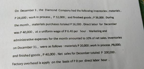 how much is net income for december. No handwritten solution, please. On