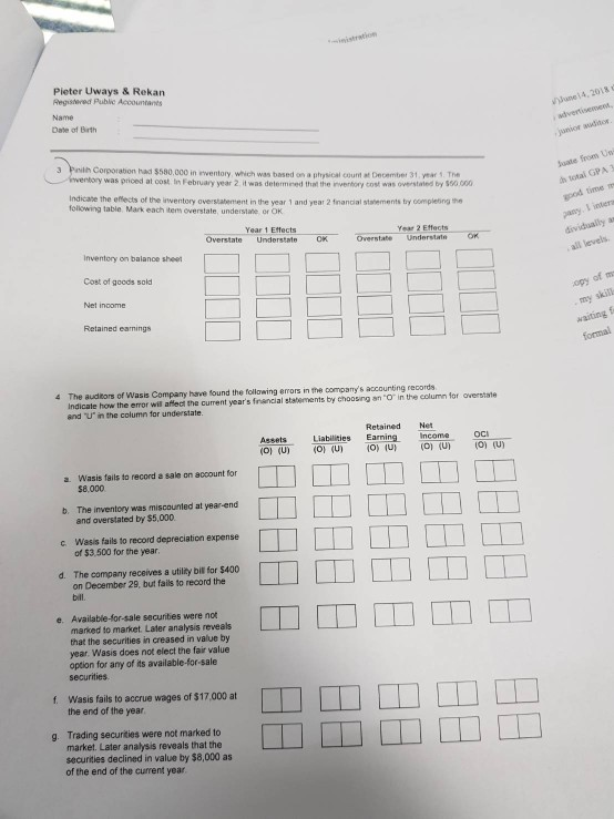  Please answer the question!!! Pieter Uways & Rekan Registered Publie Accountants