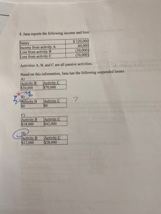 please show step by step work with explanation. thanks. 1. Jana reports