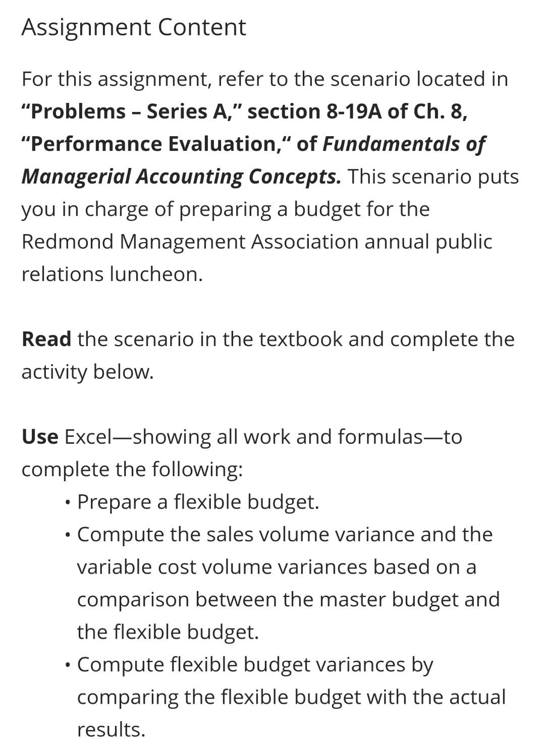  Assignment Content For this assignment, refer to the scenario located in