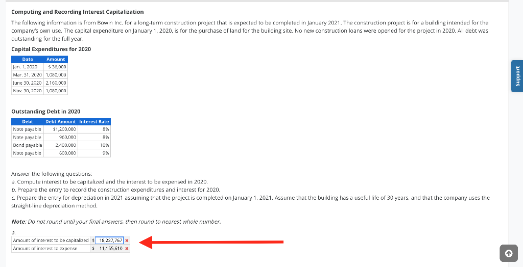 Computing and Recording Interest Capitalization The following information is from Bowin