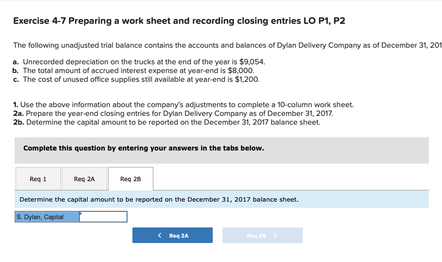 1. Use the above information about the company's adjustments to complete a