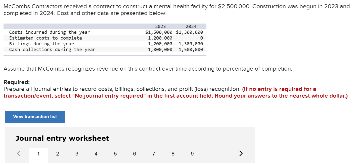 Urgent McCombs Contractors received a contract to construct a mental health facility