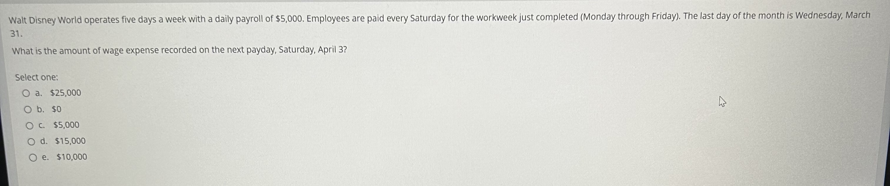  Walt Disney World operates five days a week with a daily