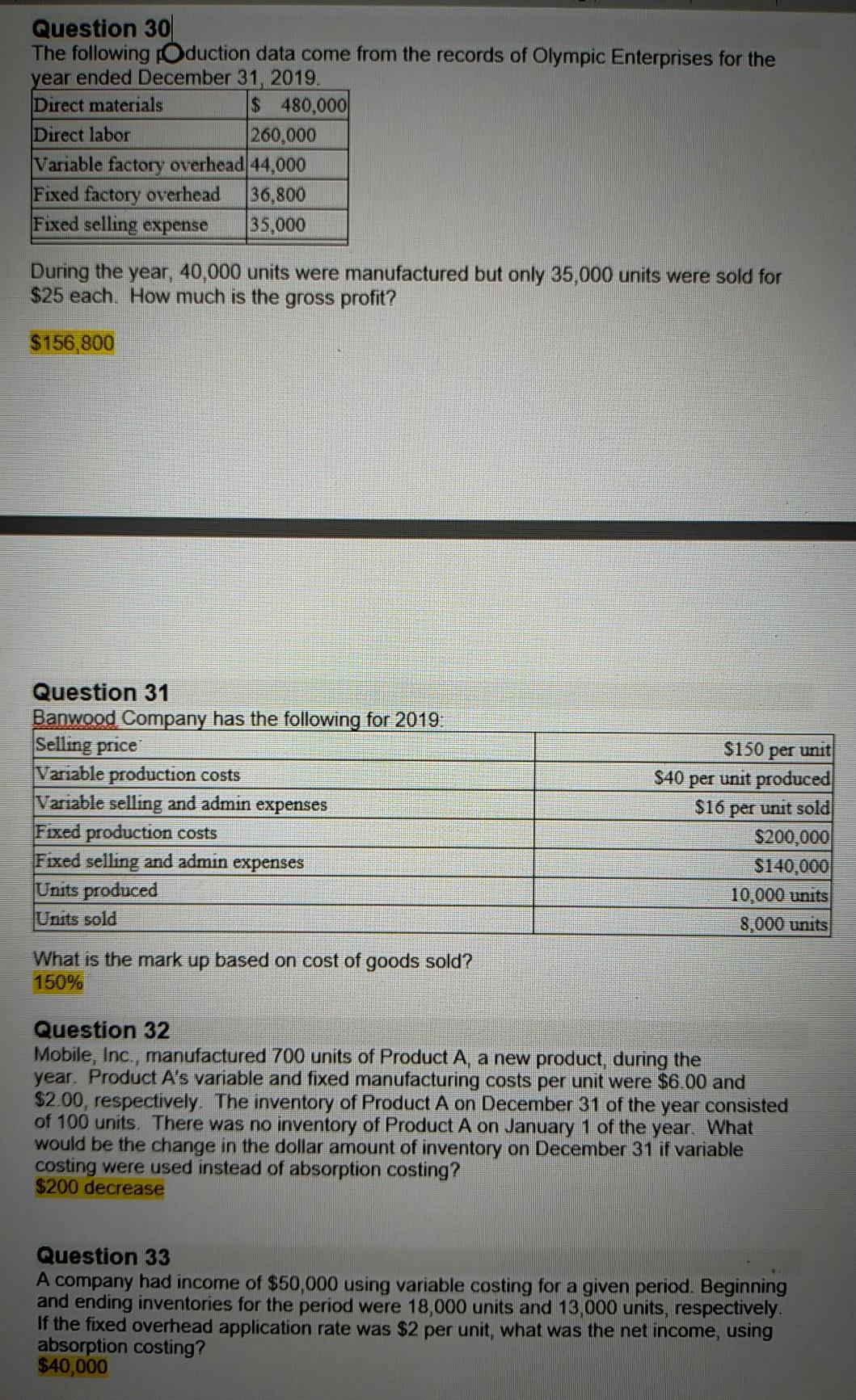  Can I ask help for solution thank you Question 30 The