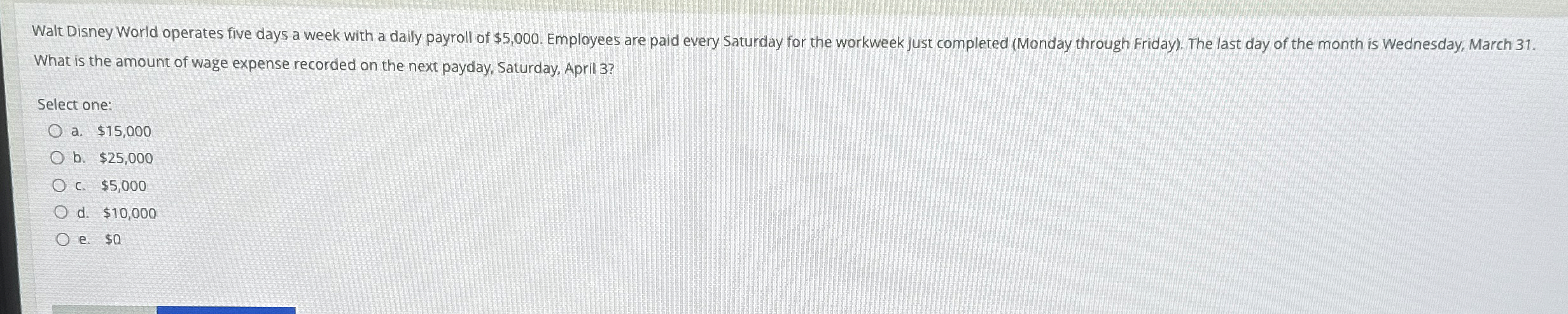  Walt Disney World operates five days a week with a daily