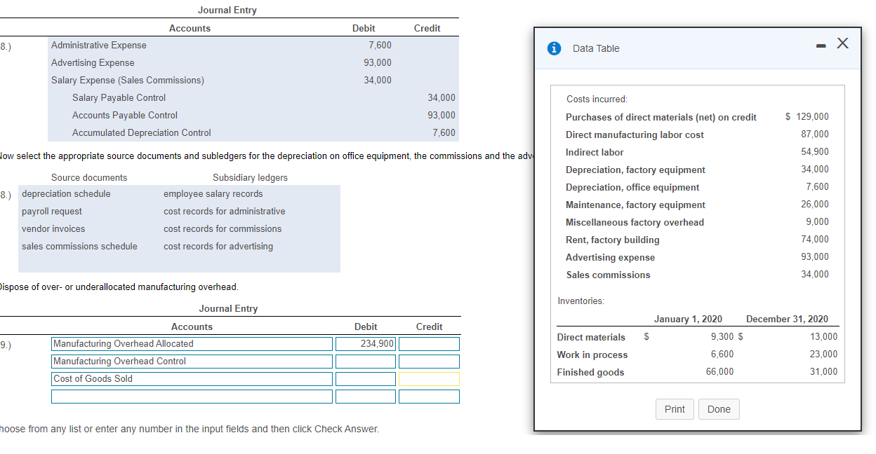 Co. uses a normal-costing system and allocates overhead to work in process