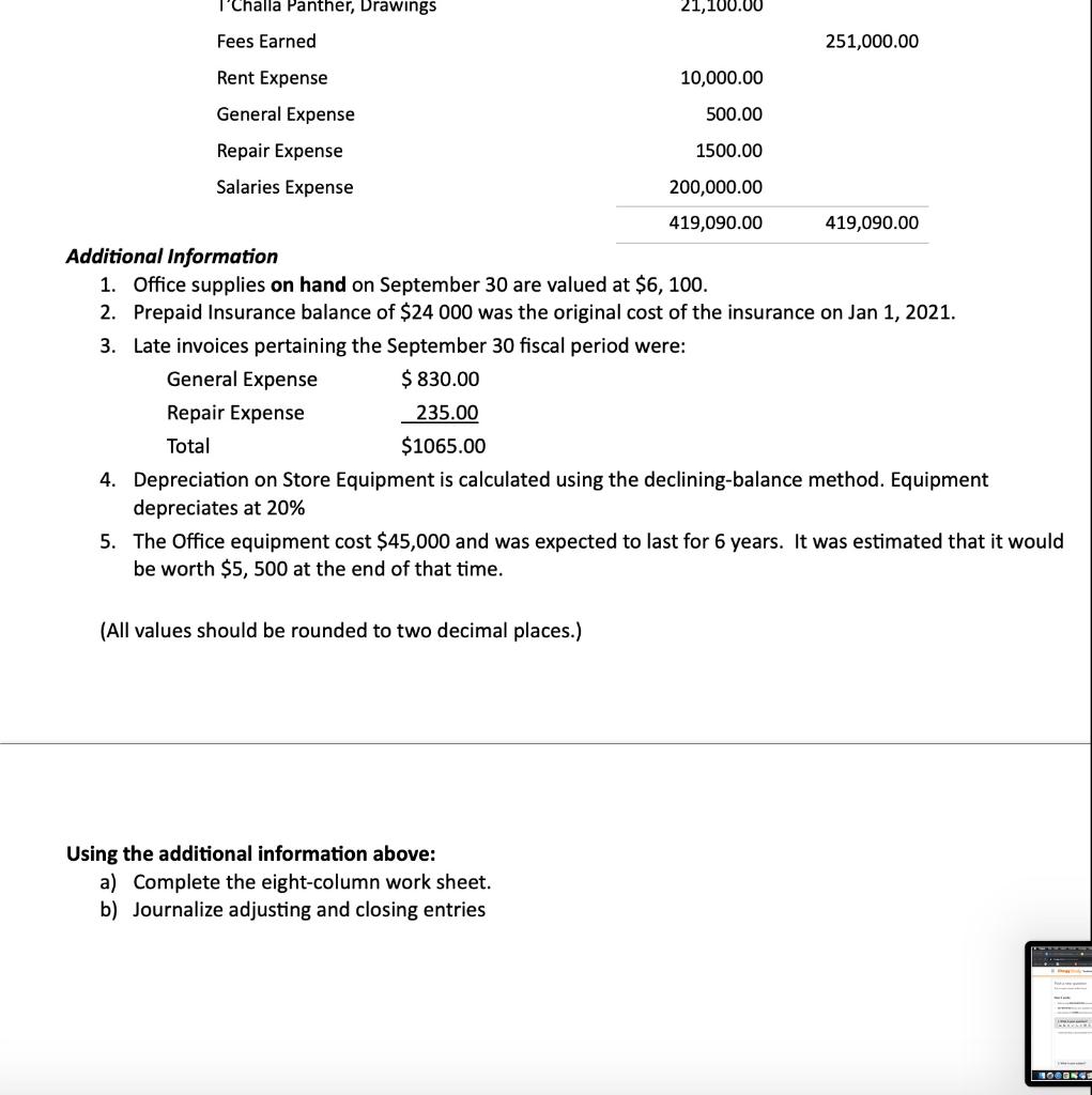 balance sheet, and trial balance using the transactions given for practice. Geralt
