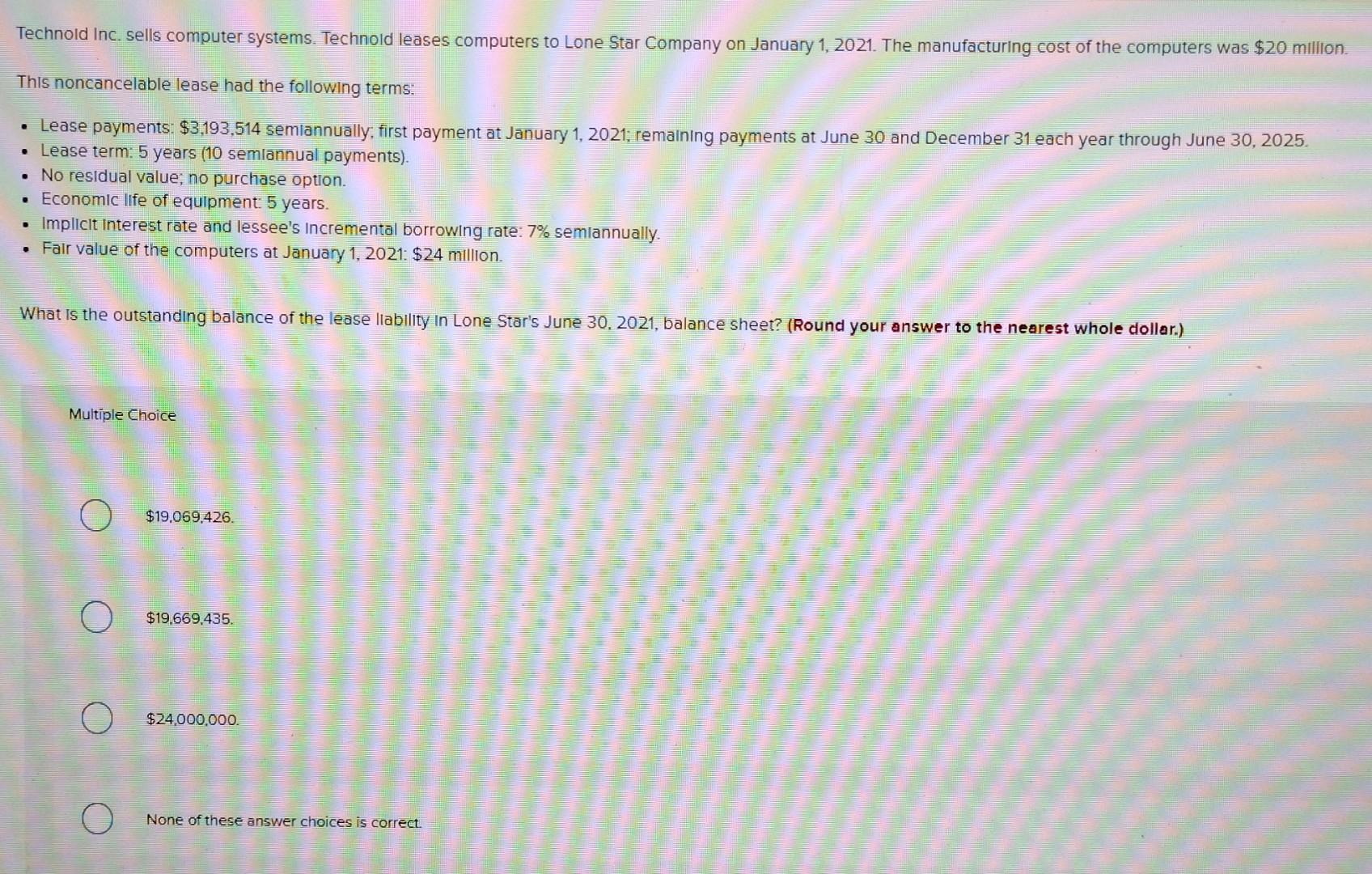  Technold Inc. sells computer systems. Technold leases computers to Lone Star