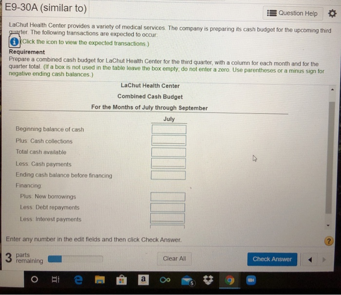 i'm stuck on this question please help me out E9-30A (similar