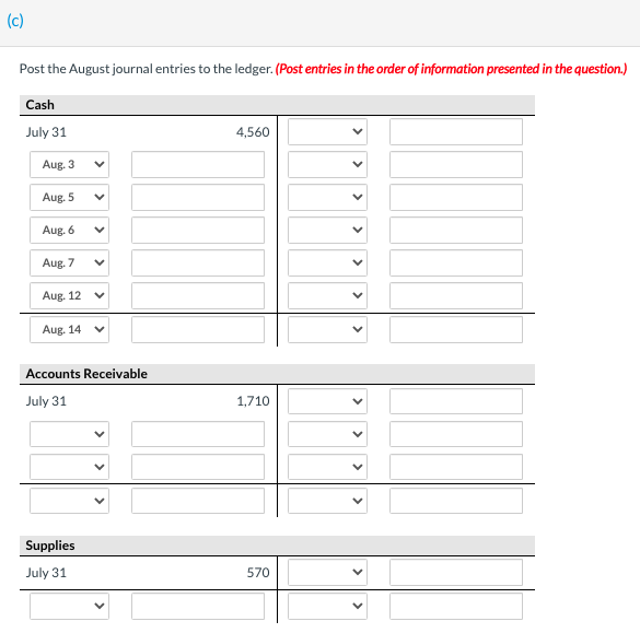 $570, Equipment $5,700, Accounts Payable $4,670, Common Stock $3,990, and Retained Earnings
