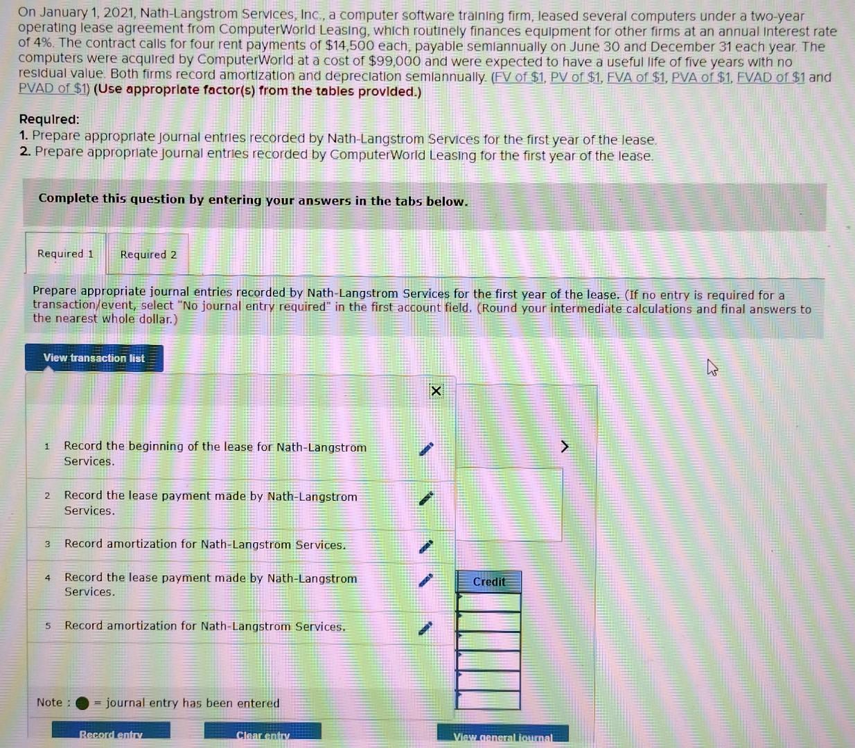  On January 1, 2021, Nath-Langstrom Services, Inc., a computer software training